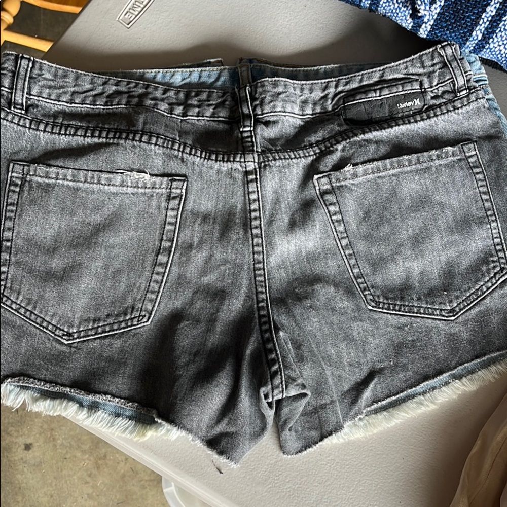 Hurley Gray Jean Shorts Distressed “Daisy Duke” Style